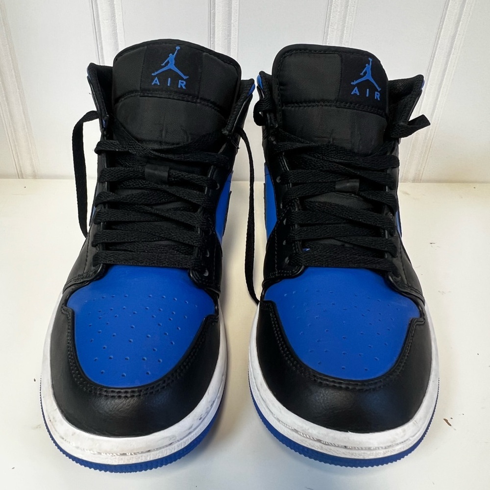 Nike Men's Blue and Black Jordan 1 Mid Size 8 - Picture 2 of 9